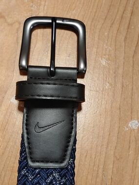 Nike Golf G-Flex Stretchable Woven Belt Blue Gray Size:M(34-36)Casual Link New..